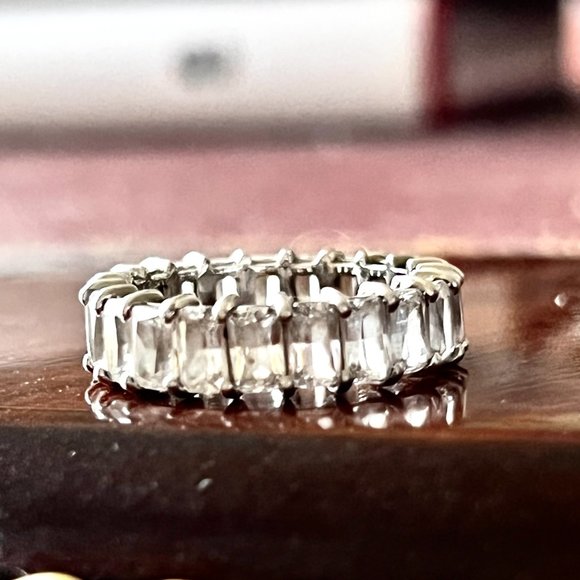 3.00 Ct Engagement 950 Platinum Lab Created Diamond Eternity Band - Picture 3 of 4